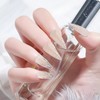 24Pcs Long Stiletto Press on Nails, Silver French Tip Fake