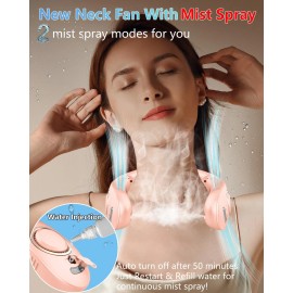 Unbranded Misting Neck Fan,Personal Cooling Fans that Blow Cold Air Rechargeable,C