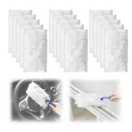 Pack of 15 Duster Replacement Head, Electrostatic Duster Replacement Head, Dust Collector Refill, Suitable for Furniture, Cars, Blankets (White) (15 cm)