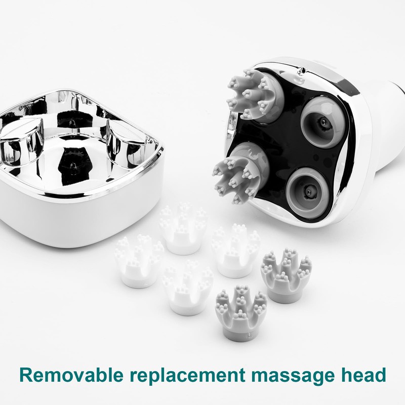 Electric scalp massager, handheld 8-head massager,84-sections, stimulates hair growth and