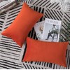 DEZENE Couch Pillow Cases 12x20 Burnt Orange: 2 Pack Cozy