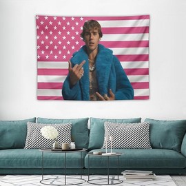 Justin Tapestry Flag Bieber Music Wall Hanging Poster Banner Wall Decoration Bedroom Living Room Dormitory Concert Fun Gifts - Color: black, Size: 40x30IN (102x76cm)