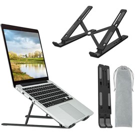 Portable Laptop Stand Tray Holder Cooling Riser Notebook 10-17" Tablet Bracket (Black)