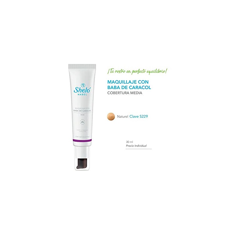 Sheló NABEL Maquillaje Corporal Base Cobertura Media, Tono Natural, Nutritivo,