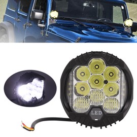 Luces Todoterreno Luces Antiniebla, Barra Ligera Llevada Redonda, 5in LED Offroad Light IP67 Impermeable 90W 5000LM Universal Spotlight para SUV ATV UTV Boat(#2)