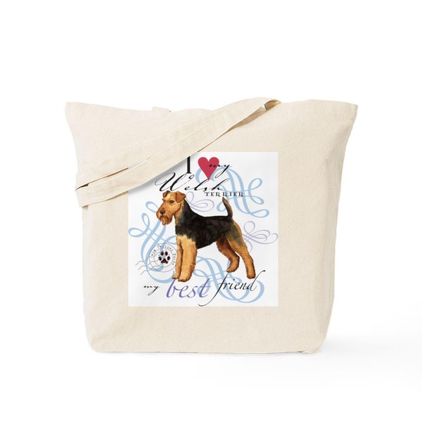 CafePress Welsh Terrier Tote Bag Reusable Natural Beige Canvas Shopping