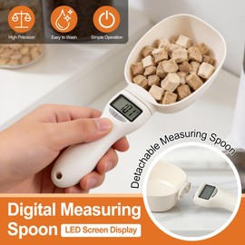 New Digital Measuring Spoon, Electronic Measuring Spoon 800g/0.1g High Precision with Screen, Smart Adjustable Measure Cup with LCD Screen for Home Cooks Bakers Pet Owners