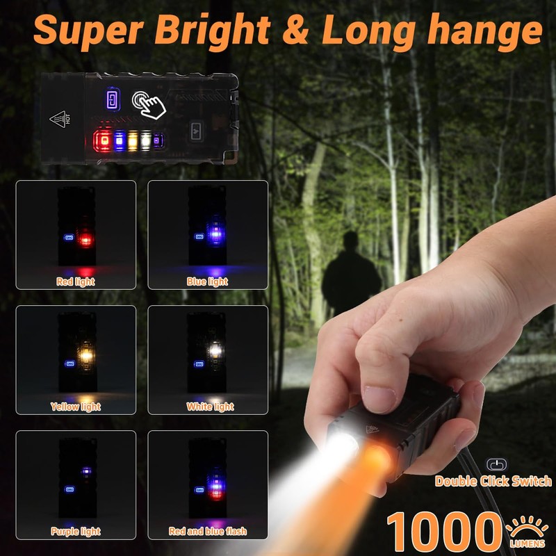 iToncs LED Small Powerful EDC Flashlight with 365nm UV Light,13