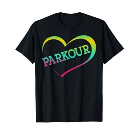 Parkour Free Running Traceur Girl Watercolor Heart Parkour T-Shirt