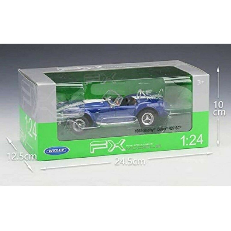 Shelby Cobra 427 SC, met.-blau/cremeweiss, 1965, Modellauto, Fertigmodell, Welly 1:24