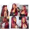 Tuheerst Lace Closure Human Hair Straight Closure 4x4 Burgundy Lace