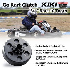 KIKITE Go Kart Clutch 3/4" Bore 10 Tooth For 40/41/420 Chain, Mini Bike Chain Centrifugal Clutch 10T Fit Predator 212 6.5HP