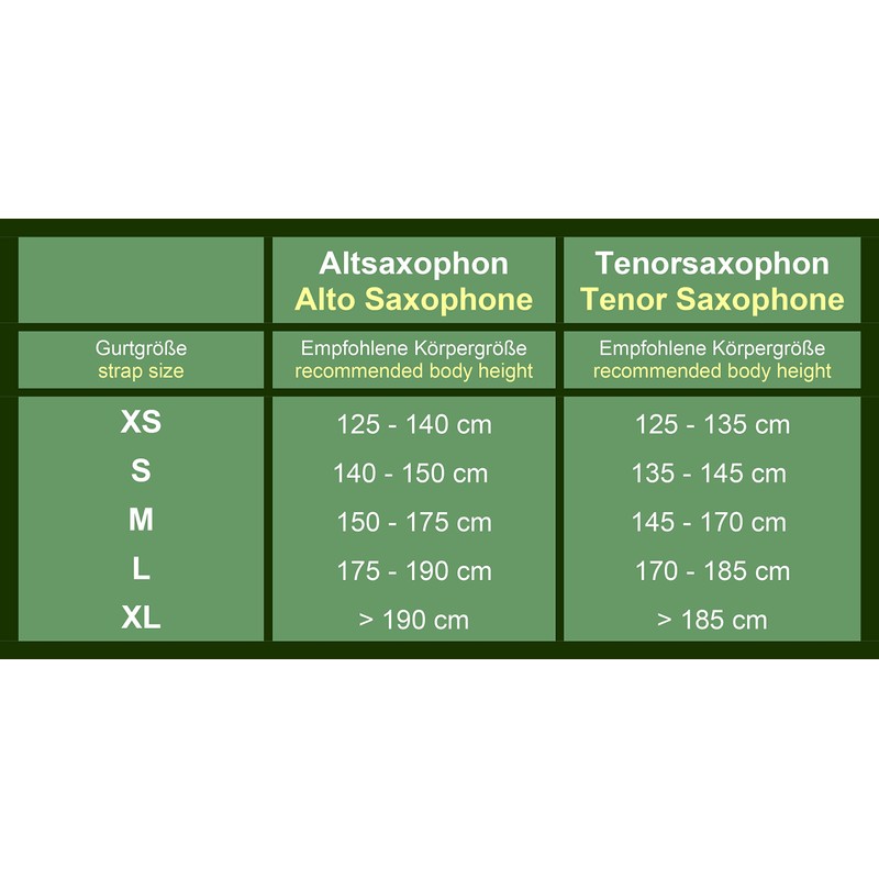 Soundman® saxophone harness alto tenor baritone (S: 4' 7'' -