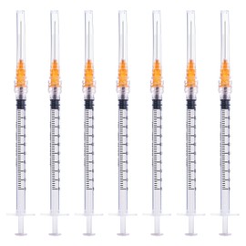 20 Pack Plastic Tube Lab Dispensing Tools, 1ml Syringes with 25G 25MM, Individually Packaged, Lab Syringe for Refilling and Measuring Liquids, Scientific Labs Experiment, Feeding Pets