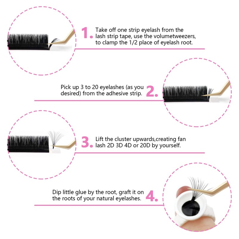 Oreola 0.05C Easy Fan Eyelashes, 8-15 mm Long Simple Fan
