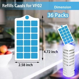 36 Pack Refills-VF02,Replacement Sticky Glue Boards for VF02,Indoor Plug in Refill Cards,Safer-Home Indoor,Plug in(Pack of 36 Refills)