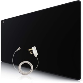 Baiyouli Grounding Mat, 68 x 25cm Earthing Mat UK Grounding Sheet Anti Static PU Universal Grounding Mouse Pat for Computer Feet Yoga and Bed, Better Sleep with UK plug,15ft Grounding Cable