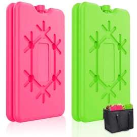 Kühlakku 4er Set je 200 ml,Kühlakkus für Kühltasche,Wiederverwendbare Flache kuehlakku,Kühlakku für Lunch,Kühltasche und Kühlbox Klein,Kühlpack für Kühltragetasche,Kühlakkus Dünn (Rosa Grün 2)