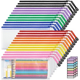 JARLINK - Bolsas de malla con cremallera de tamaño A6, bolsas impermeables para lápices, paquete de 24 | Waterproof Pencil Pouch for School Supplies S