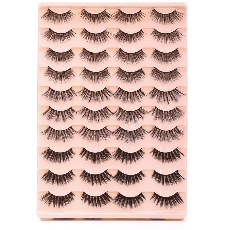 Mlen Diary False Eyelashes 20 Pairs Faux Mink Eye Lashes