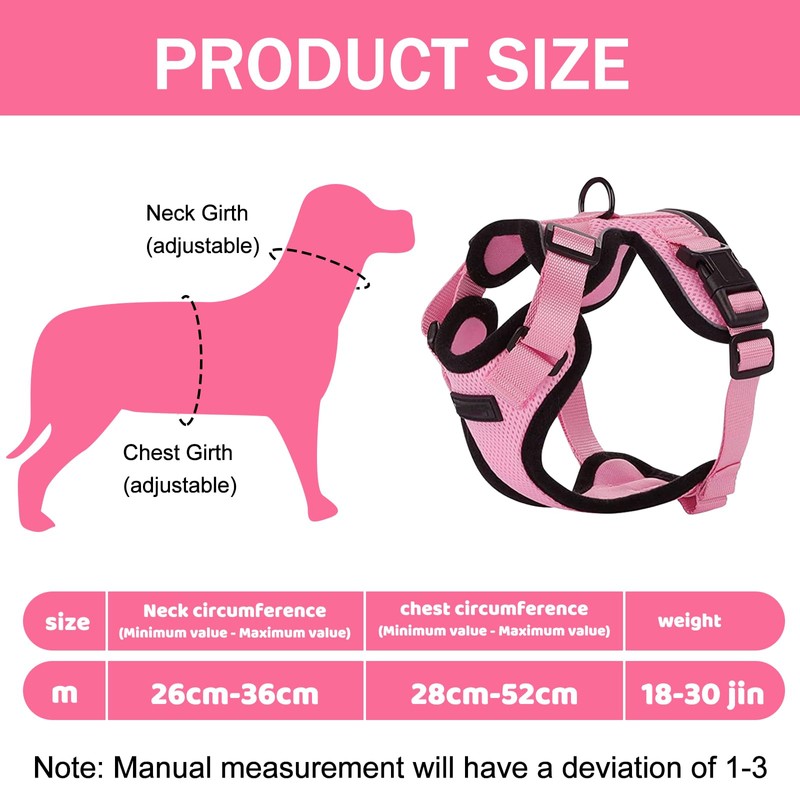 EDLMKM Dog Harness and Leash Set, Soft Mesh Reflective Breathable
