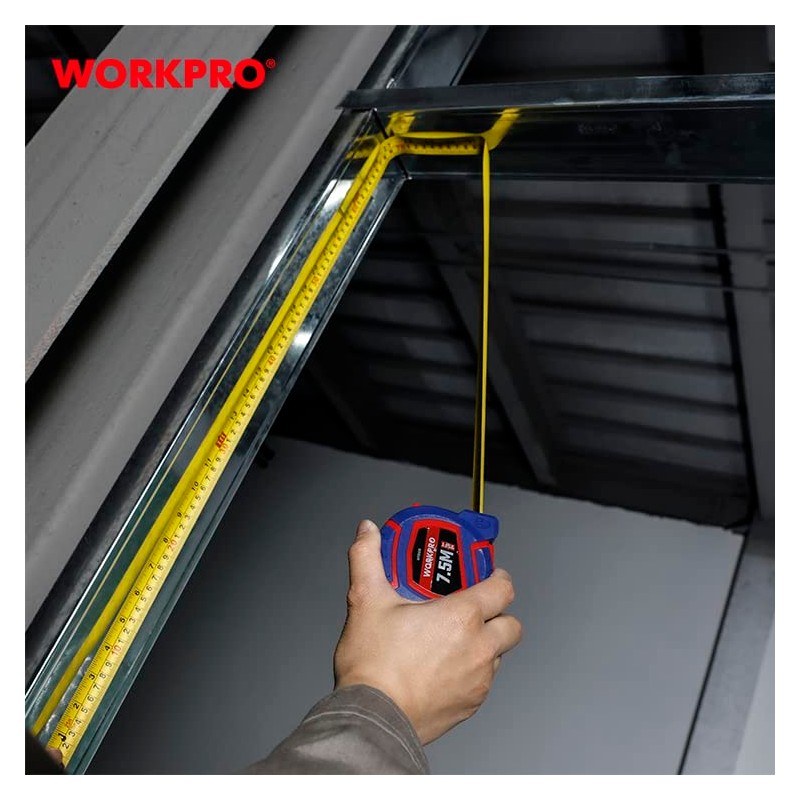 WORKPRO 7.5m 25mm Plastic Tape with Lower Lock 13 x