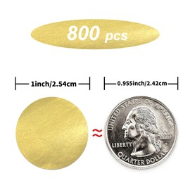 Starboling dot Stickers,800Pcs 1inch Gold Round Coding Label,Circle Stickers,Can Writing for Office,Student Classroom and Other Scenarios