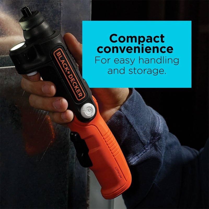 BLACK+DECKER Cordless Screwdriver with LED Light 4V MAX, Electric Screwdriver