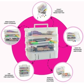 Everything Mary Plastic Craft Storage Organizer Box, Purple - Container for Beads & Supplies - Organizers for Craft, Art, & Painting - Plastic Container Case for Organization