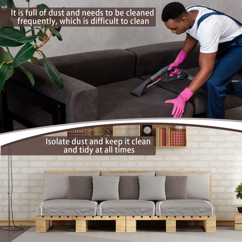 Geetery Plastic Sofa Seat Cushion Covers Sofa Covers PVC Waterproof