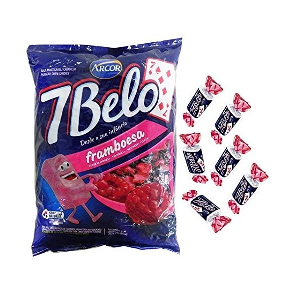 Arcor - 7 Belo Sabor Framboesa - Rasberry Chewable Candy 500 gr - Chew Candy