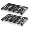 Fasmov 2 Pack Rectangle Cast Iron Trivet, 9.4 x 6.2