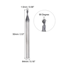sourcing map Spotting Drill Bits 1.5mm Dia 4mm Shank 90 Degree Solid Carbide AlTiSin Coated 2 Flutes Round Shank Drilling Cutter