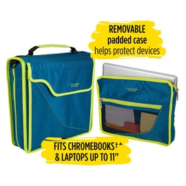 Five Star Zipper Binder, 3 Inch 3-Ring Binder, Expandable Plus Removable Padded Device Case and Expanding File, 700 Sheet Capacity, Includes Multi-Use Strap, Red/Black (29296CE8)