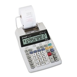 Sharp El-1750V 12-Digit Desktop Printing Calculator, White