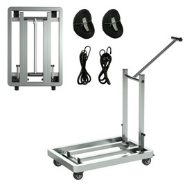 Folding Trolley, 500 lb Heavy Duty 4 Wheel Luggage Cart,%100 Made of Heavy Duty 201 Stainless Steel, Multi-Purpose Pulley Platform Cart for Luggage, Carrying, Shopping, Traveling and Office