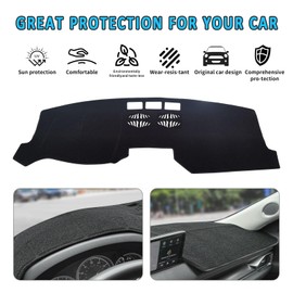 HEDAQI Dash Cover for Mazda CX5 2017-2022 2023 2024 2025, Dashboard Cover Mat for CX-5 Mazda Accessories Nonslip Sunshade Protector No Glare, Black