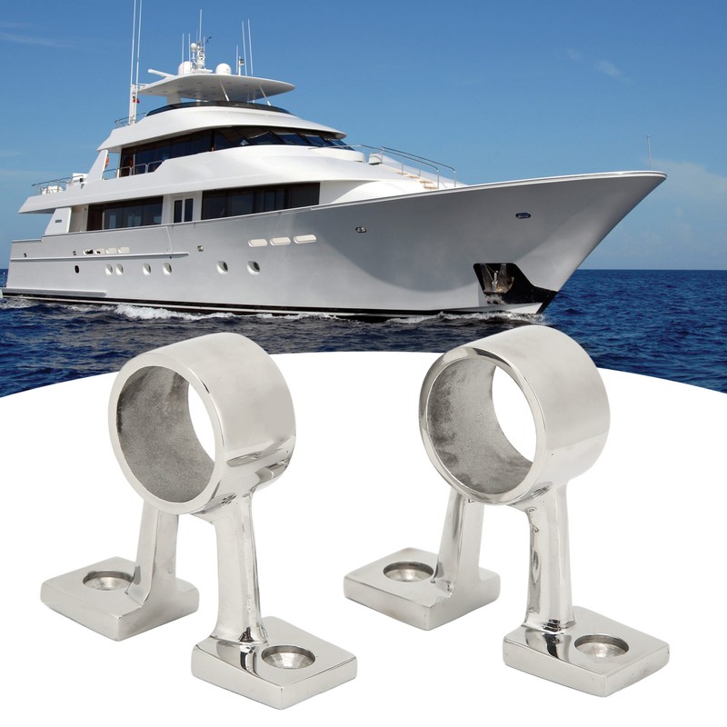 2Pcs Marine Boat Hand Rail Fitting Center Support Bracket Stanchion