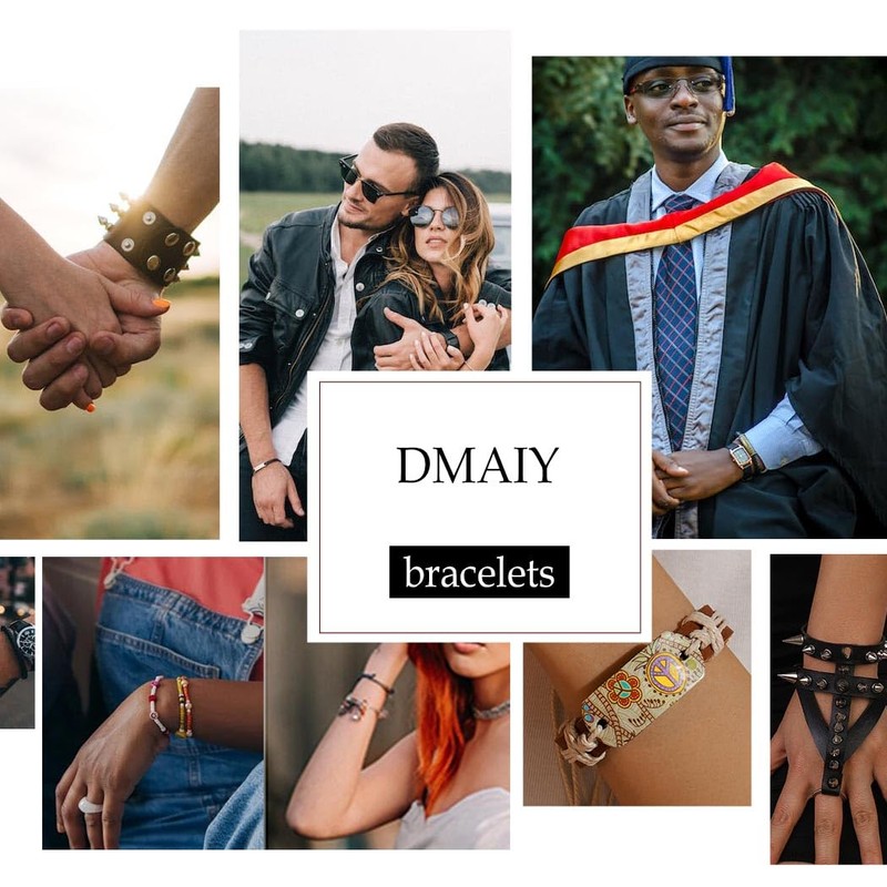 Dmaiy Gold Bracelets for Women Vintage Leopard Print Bracelet Layered