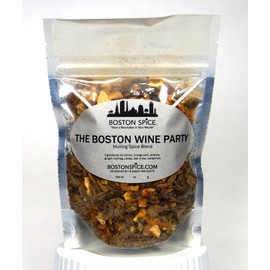 Boston Spice The Boston Wine Party Handmade Gourmet Hand Blended Mulling Spice Blend for Easy to Make Hot Warm Cold Mulled Red White Wine and Mulled Apple Cider 1/4 Cup of Spice 1.2oz/35g