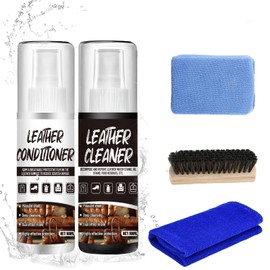 Allony Lederpflege für Ledercouch, 100ml Lederreiniger Auto+100ml Lederpflege, Lederpflege Set, Lederreiniger, eine Sanfte Reinigung, Leder Reinigung für Ledercouch Jacke Handtasche Schuhe