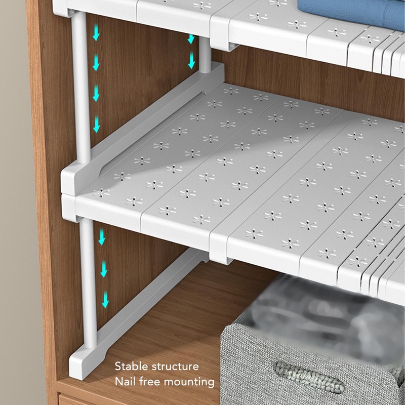 Expandable Shelf Stackable 121lb Load Bearing Divider Storage Rack for