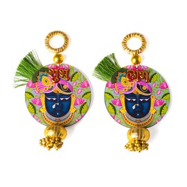 Tarini Gallery Shubh Labh Wall Main Door Hanging for Religious Ritual Festival Diwali Pooja Poojan Home Temple Office Décor Decoration and Gifting Size-5.5" (Shreenath Ji)