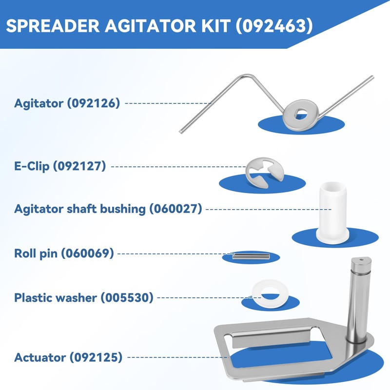Eudaimonia 092463 Spreader Agitator Kit for Lesco 101186, 091186, 705699