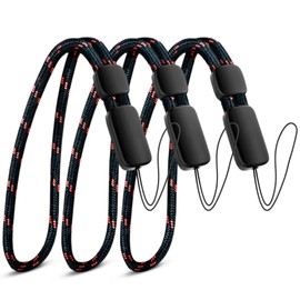 Empire Hand Wrist Strap Lanyard, Adjustable Lanyard Wrist Strap for Car Keys, Cameras, GoPro, Keychain, Phone, Portable Gaming Consoles & More (Pack of 3 - Red Finger Strap)