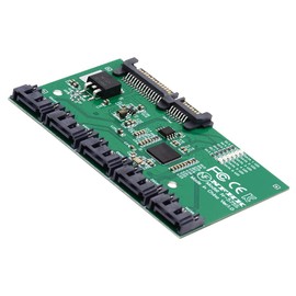 cablecc 6Gbps SATA 3.0 1 to 5 Splitter Ports HUB Adapter Converter PM Multiplier Port Selector JMB575