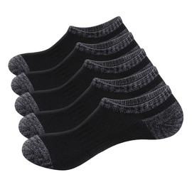 YUEDGE Men's Black Ankle Socks Breathable Anti-Odor Low Cut Short Bamboo Socks For Men Pack Size 9-11, 5 Pairs