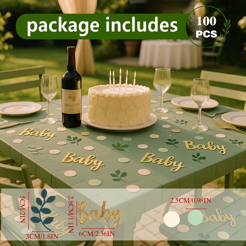 Flomiara BABY Birthday Confetti, Party Decorations Boy or Girls 100Pcs