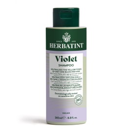 Herbatint Violet Anti-Yellowing Shampoo 260 ml Shampoo for White or Bleached Hair Counteracts Yellowing, Nourishes, Protects and Brightens Hair, Vegan