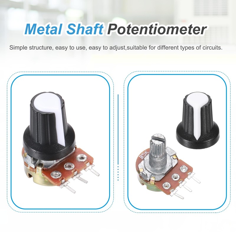 sourcing map 5Pcs WH-148 Potentiometer 3Pins B5K Ohm Linear Taper